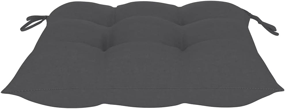 vidaXL Bistro Set Anthracite Cushion, Natural Wood