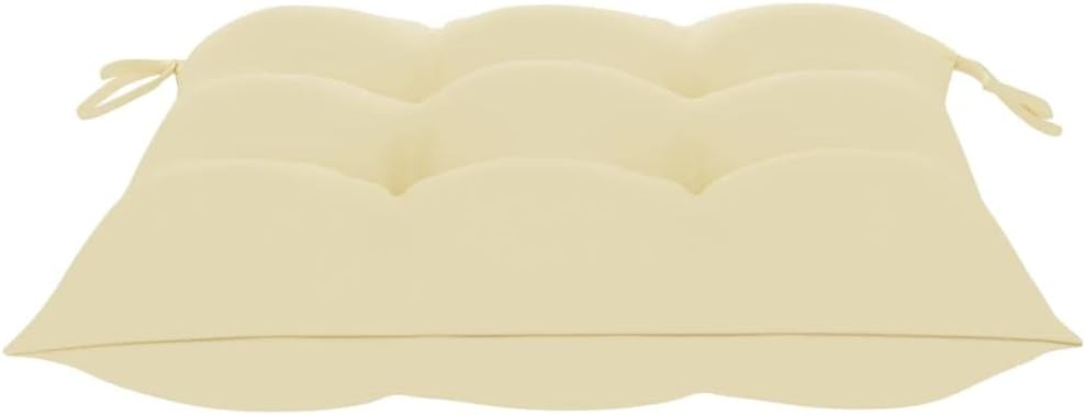 vidaXL Farmhouse Bistro Set, Patio Chairs with Tea Table & Cushions, Solid Acacia Wood Outdoor Furniture, Easy-Assembly