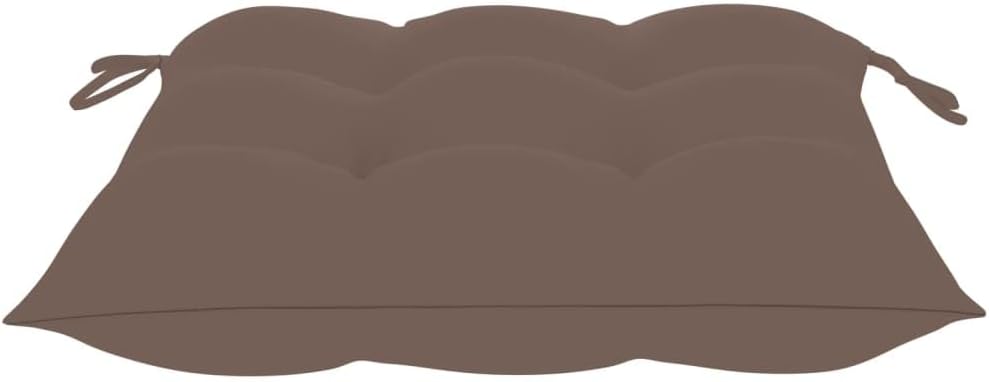 vidaXL Farmhouse Style Patio Chairs with Tea Table Set, Solid Acacia Wood Outdoor Bistro Furniture with Comfortable Cushions - Taupe