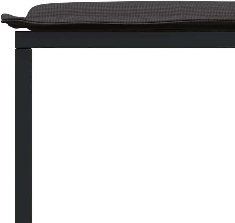 vidaXL Patio Dining Set 13 Piece Black Textilene Cushioned Garden Furniture - Durable UV Resistant Tempered Glass Table & Folding Chairs with Removable Covers