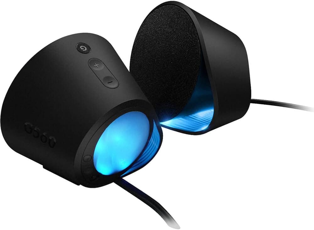 Logitech G560 PC Gaming Speaker System with 7.1 DTS:X Ultra Surround Sound, Game Based LIGHTSYNC RGB, Two Speakers and Subwoofer, Bluetooth, USB, Immersive Gaming Experience - Black