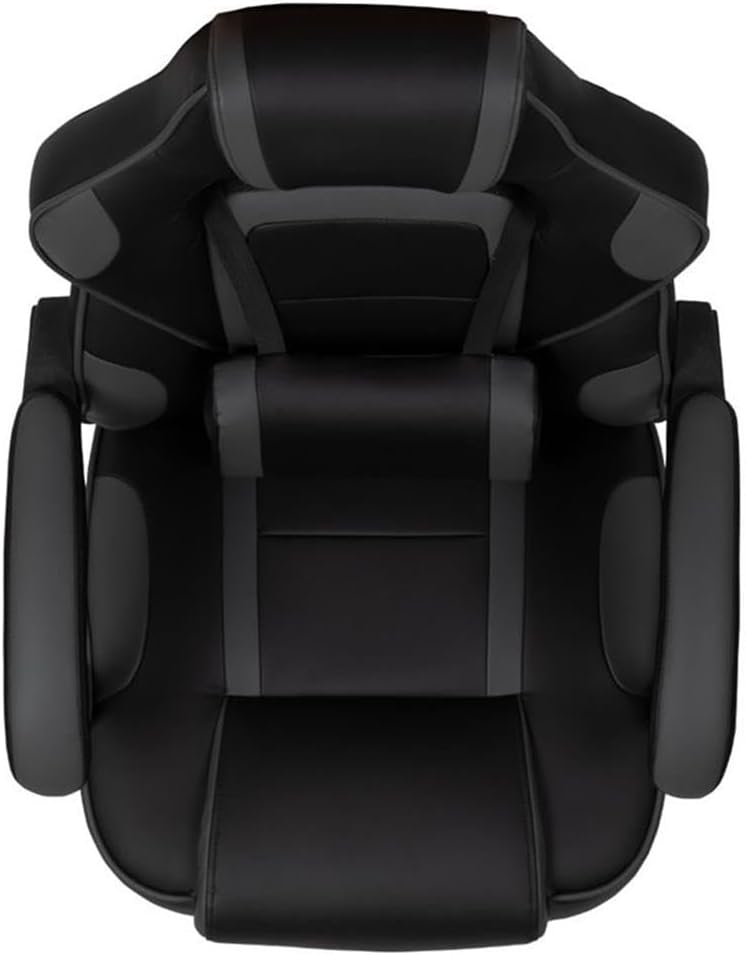 Flash Furniture X40 Gaming Chair Racing Ergonomic Computer Chair with Fully Reclining Back/Arms, Slide-Out Footrest, Massaging Lumbar - Black/Gray