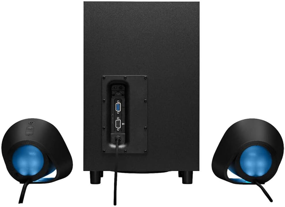 Logitech G560 PC Gaming Speaker System with 7.1 DTS:X Ultra Surround Sound, Game Based LIGHTSYNC RGB, Two Speakers and Subwoofer, Bluetooth, USB, Immersive Gaming Experience - Black