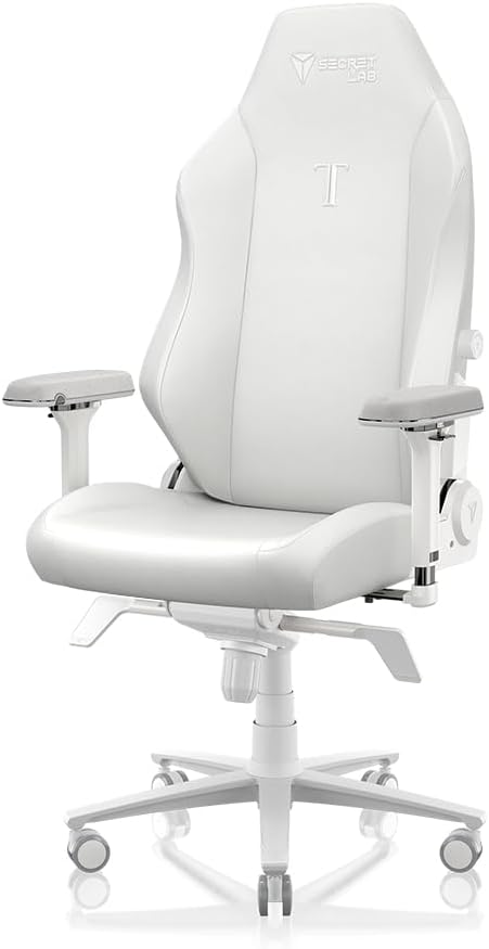 Secretlab Titan Evo NanoGen Pure White Gaming Chair - Recling - Ergonomic & Comfortable Computer Chair with 4D armrests - Magnetic Head Pillow & 4-Way Lumbar Support - Big and Tall - Leatherette