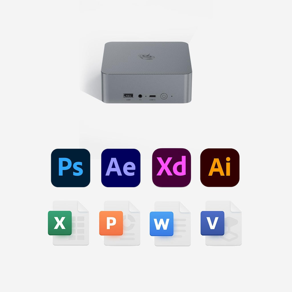 Beelink EQR7 Mini PC, AMD Ryzen 7 7735U(6nm, 8C/16T) up to 4.75GHz, Mini Computer 16GB LPDDR5 RAM 500GB M.2 PCIe 4.0 SSD, Micro PC 4K@60Hz Dual Display, Built-in PSU Copilot WiFi6/BT5.2/2500Mbps