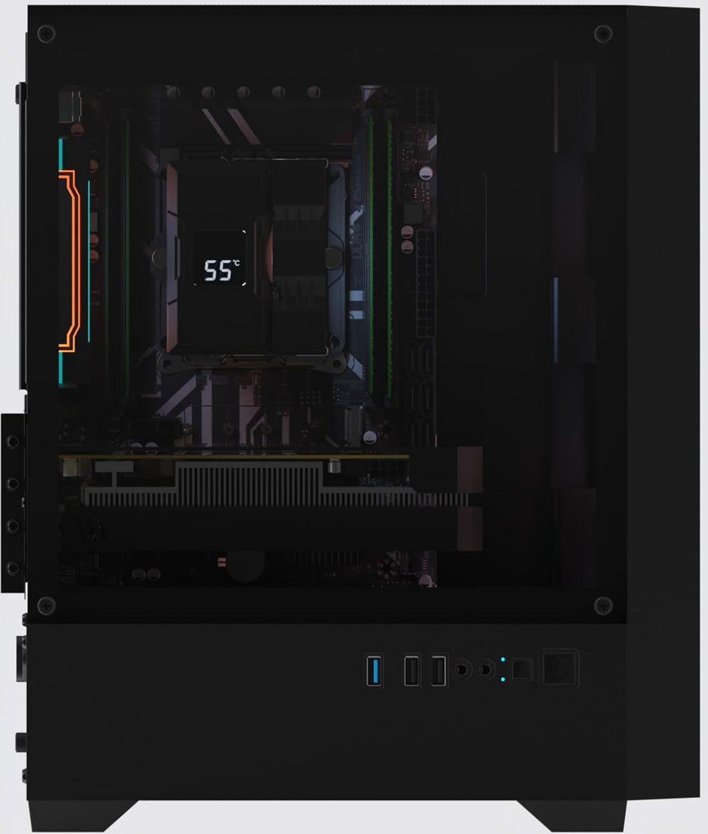 Gaming PC, i7 CPU Up to 4.0GHz, RX 590 2304 SP 8GB DDR5 Graphics Card, 512 GB M.2, 16 GB RAM Pre-Built Computer, ARGB Fans x 4, Win 11 Home，WiFi 6 + BT 5.3, 550W PSU (RX 590+512GB+16GB)