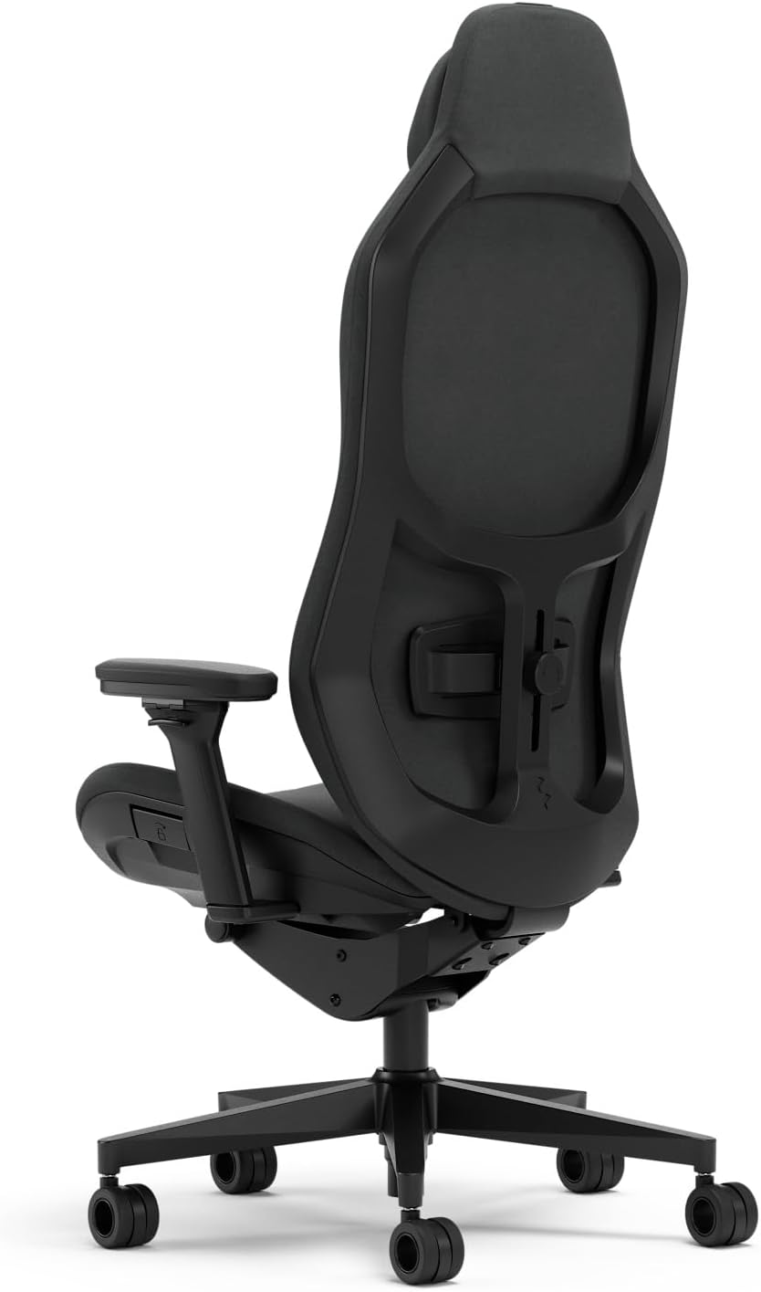 Fractal Design Refine Fabric Dark Gaming Chair - Ergonomic Office Desk Chair Functionality with 4D Adjustable Armrests, High-Back Support, Lumbar Cushion, and Premium Fabric