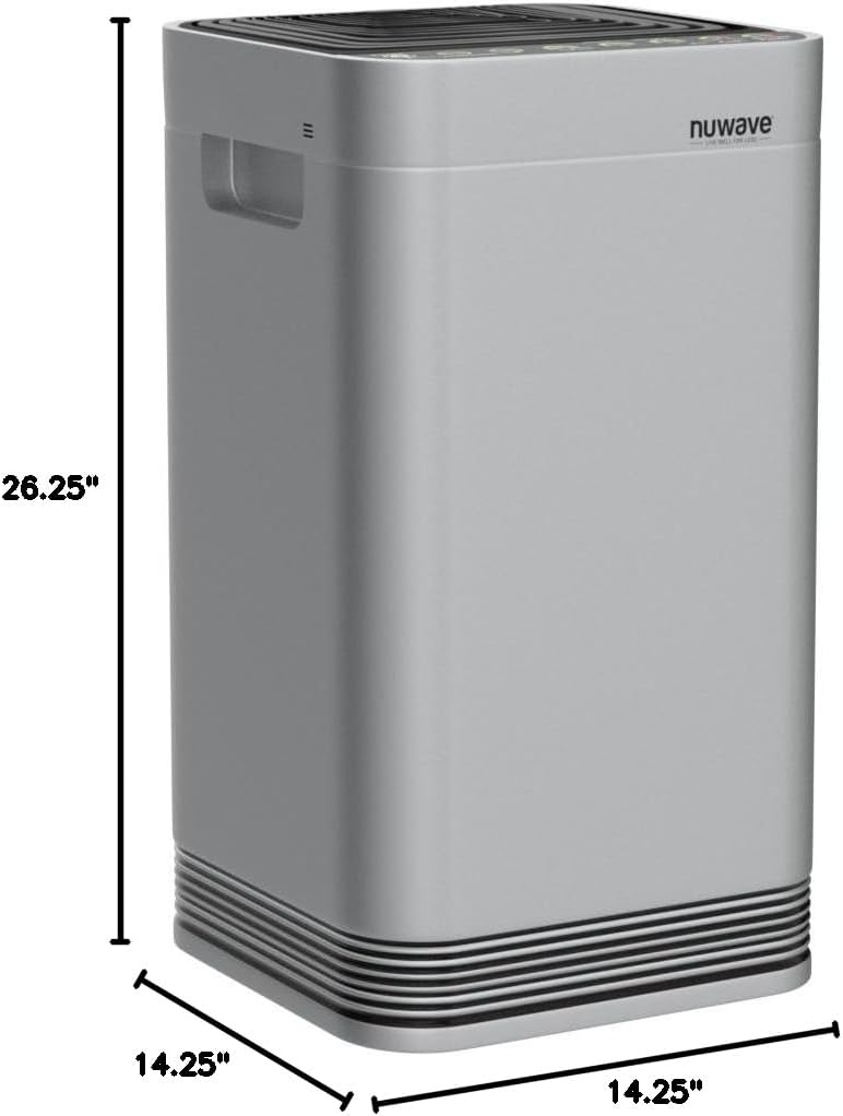Nuwave OxyPure Ultra Clean Air Purifiers for Extra Large Room, Office, 5 Stage Filtration System with 4 Extra True HEPA Filters, Remove up to 100% of Dust, Pet Hair, Odors, Pollen, VOCs, Smart Wifi