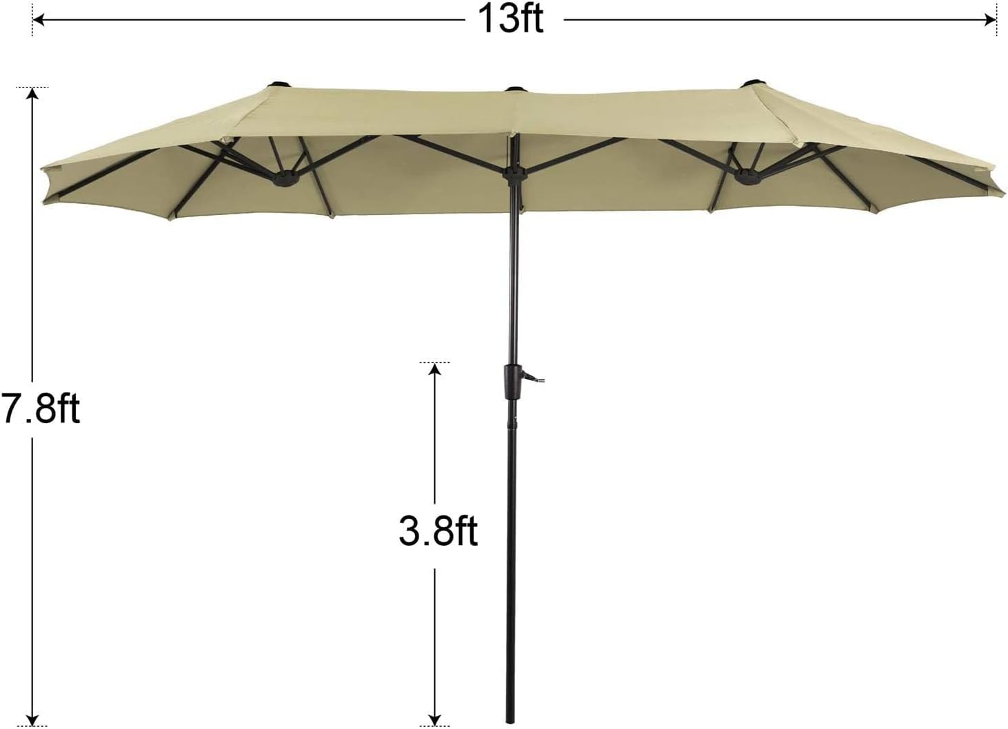 PHI VILLA 7 Piece Outdoor Dining Set with Umbrella, Patio Furniture Dining Set with Foldable Patio Chairs & Outdoor Table for Yard & Garden