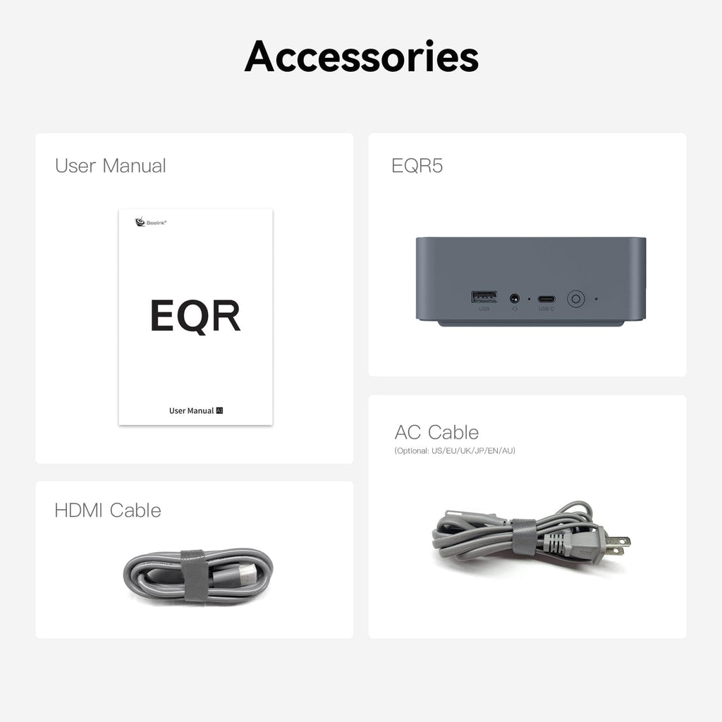 Beelink EQR5 Mini PC, AMD Ryzen 5 5625U(7nm, 6C/12T) up to 4.3GHz, Mini Computer 16GB DDR4 RAM 500GB PCIe3.0x4 SSD, Micro PC 4K@60Hz Dual HDMI Display/WiFi6/BT5.2/Office/Home/HTPC/W-11 Pro