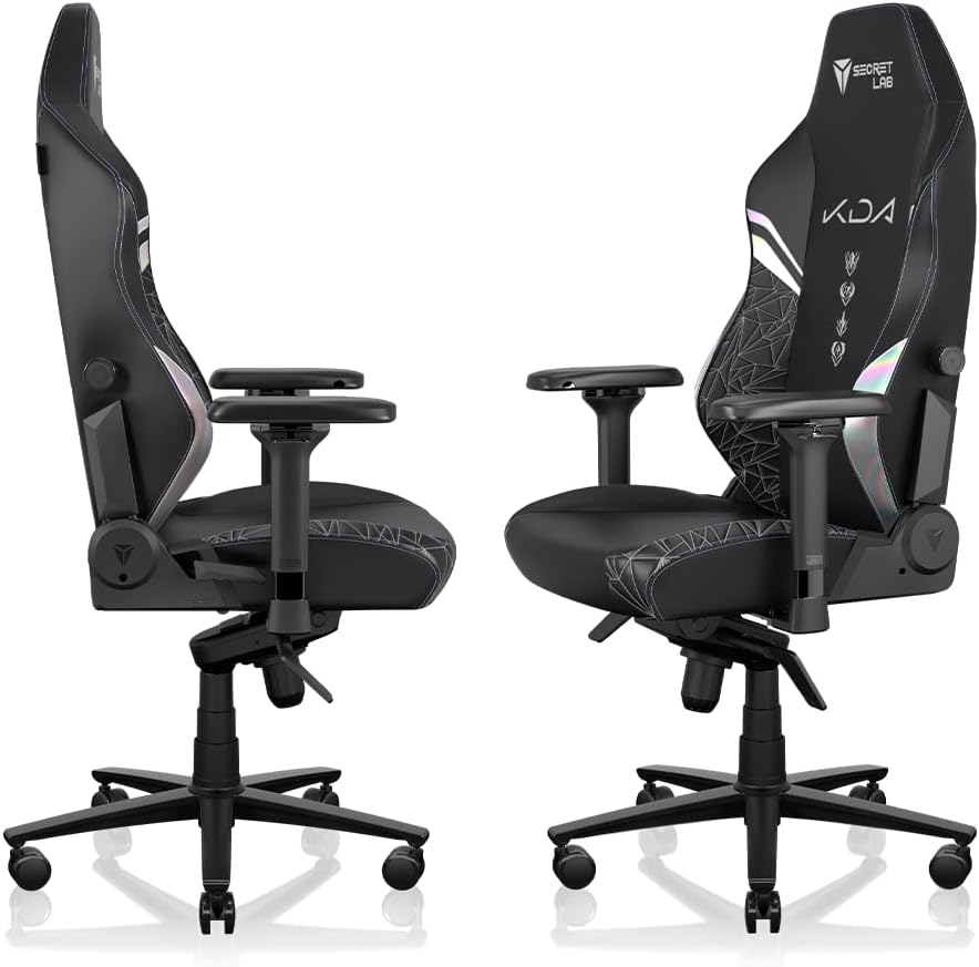 Secretlab Titan Evo K/DA All Out Gaming Chair - Reclining - Ergonomic & Comfortable Computer Chair with 4D Armrests - Magnetic Head Pillow & Lumbar Support - Small - Black - Leatherette