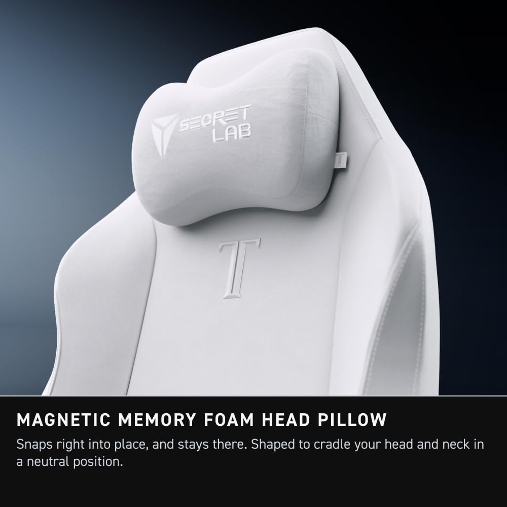 Secretlab Titan Evo NanoGen Pure White Gaming Chair - Recling - Ergonomic & Comfortable Computer Chair with 4D armrests - Magnetic Head Pillow & 4-Way Lumbar Support - Big and Tall - Leatherette
