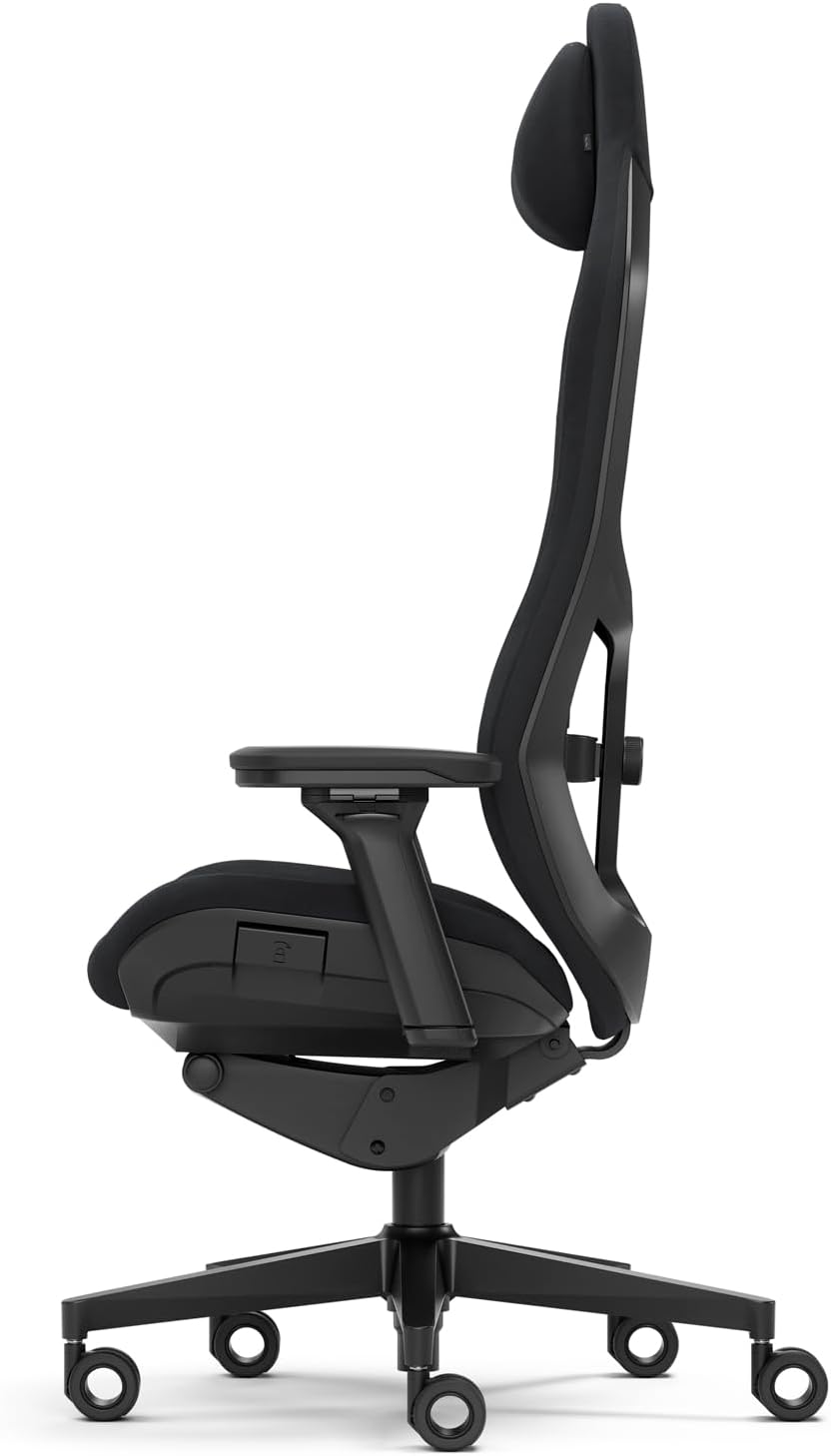 Fractal Design Refine Alcantara Dark Gaming Chair - Ergonomic Office Desk Chair Functionality with 4D Adjustable Armrests, High-Back Support, Lumbar Cushion, and Premium Fabric