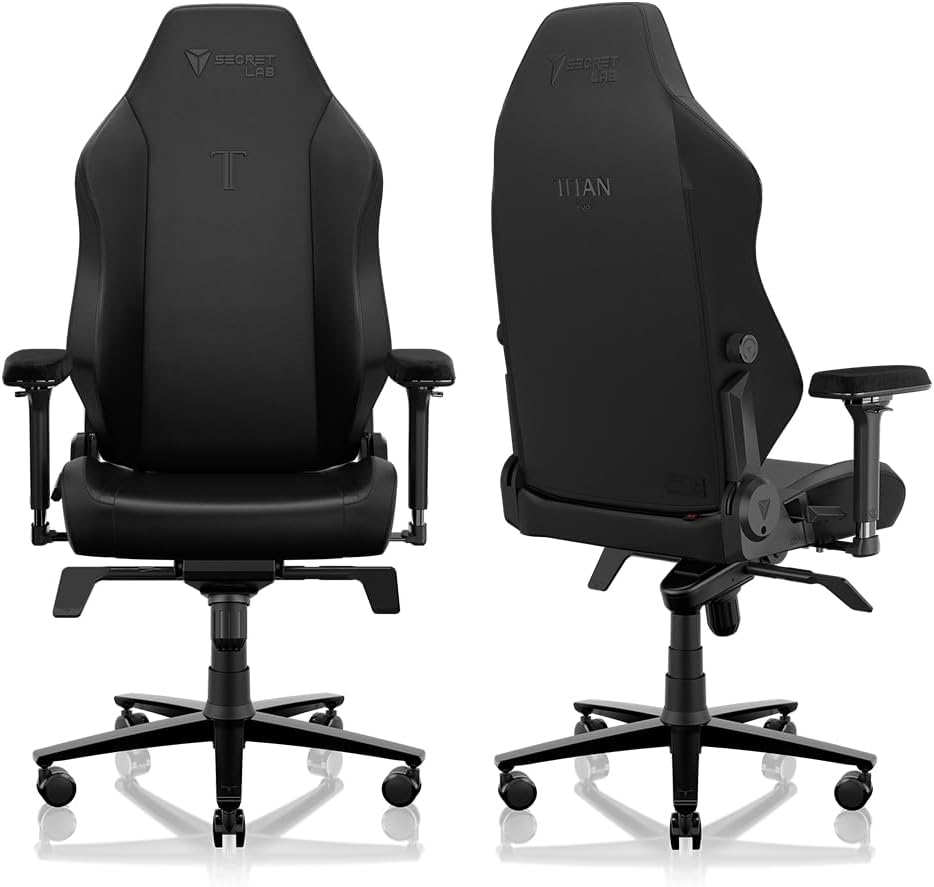 Secretlab Titan Evo NanoGen Pure Black Gaming Chair - Recling - Ergonomic & Comfortable Computer Chair with 4D armrests - Magnetic Head Pillow & 4-Way Lumbar Support - Leatherette