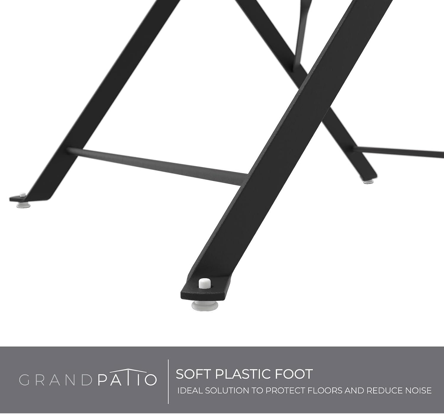 Grand patio Premium Frame Patio Bistro Set, Folding Outdoor Patio Furniture Sets, 3-Piece Patio Table and Chairs Set, Black