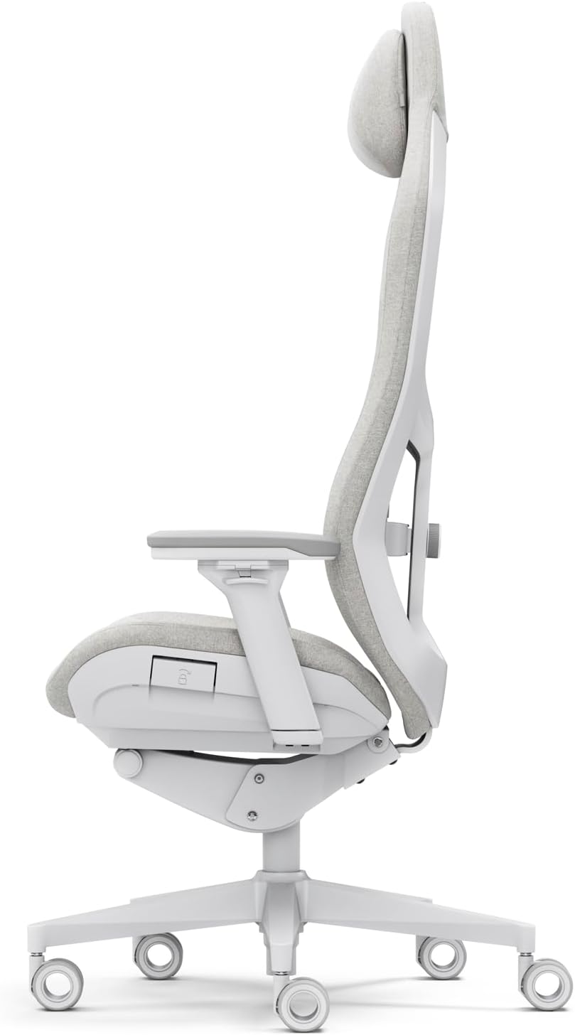 Fractal Design Refine Fabric Light Gaming Chair - Ergonomic Office Desk Chair Functionality with 4D Adjustable Armrests, High-Back Support, Lumbar Cushion, and Premium Fabric