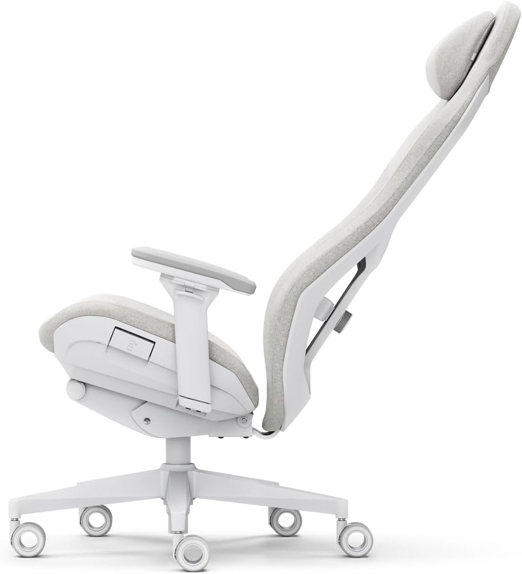 Fractal Design Refine Fabric Light Gaming Chair - Ergonomic Office Desk Chair Functionality with 4D Adjustable Armrests, High-Back Support, Lumbar Cushion, and Premium Fabric