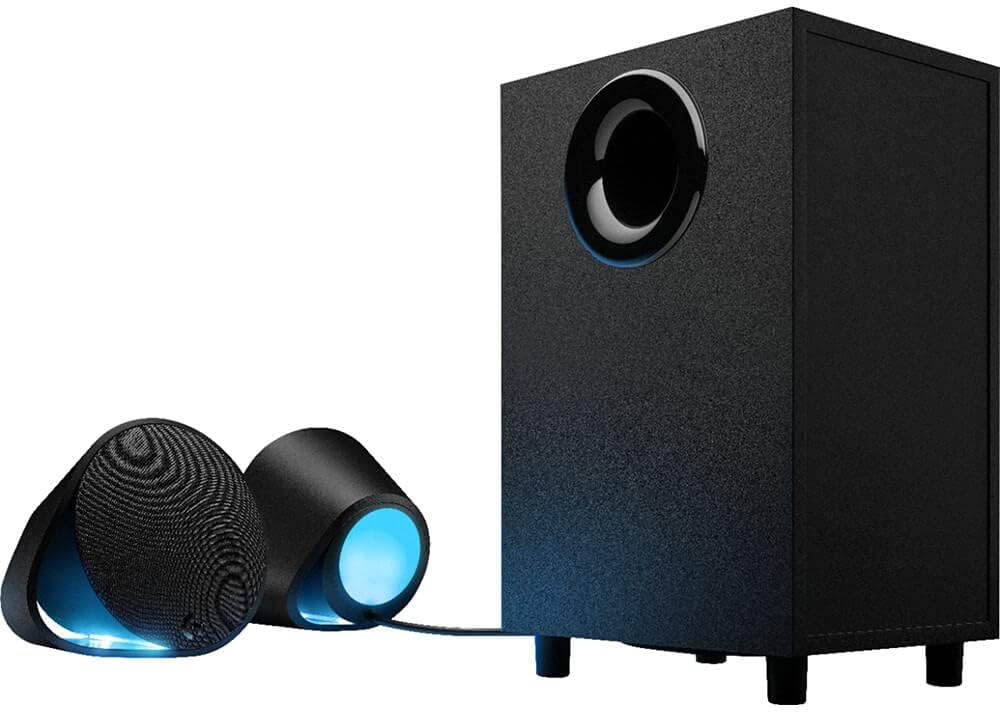 Logitech G560 PC Gaming Speaker System with 7.1 DTS:X Ultra Surround Sound, Game Based LIGHTSYNC RGB, Two Speakers and Subwoofer, Bluetooth, USB, Immersive Gaming Experience - Black