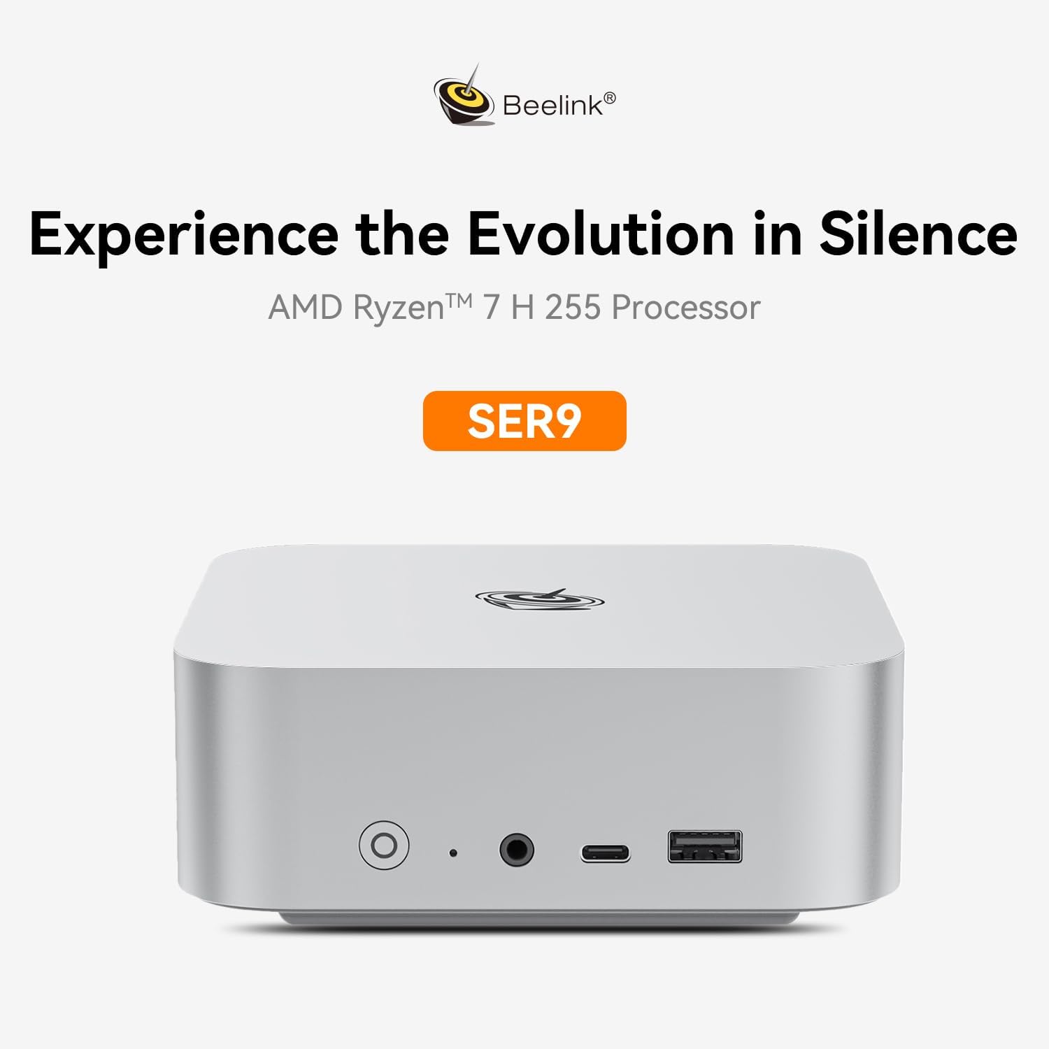 Beelink SER9 AI Mini PC, AMD Ryzen 7 H 255(8C/16T,4.9GHz), 32G LPDDR5X 1TB PCIe4.0 x4 SSD, Mini Computer AMD Radeon 780M Triple Display/USB4/WiFi6/BT5.2/2.5G/Home/Office/W11