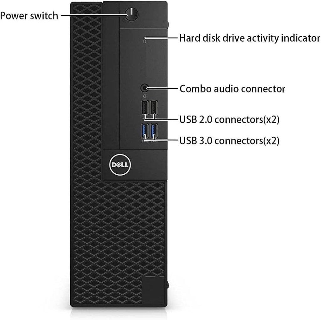 Dell Optiplex 3050 SFF PC Desktop, Quad Core i5-7500 3.4GHz up to 3.8GHz, 1TB SSD, 16GB DDR4, Keyboard and Mouse, USB BT + WiFi, Support 4K, Windows 11 Pro 64-bit (Renewed)