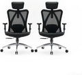 SIHOO M18 Ergonomic Office Chair, High Back Mesh Desk Chair with Adjustable Headrest & Lumbar Support, 330lbs Capacity Computer Chair with 2D Armrests & Wide Cushion, Tilt Lock, for Home Office-Black