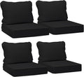AAAAAcessories Outdoor Seat Cushions for Chairs, Fade-Resistant, Waterproof Patio Furniture Replacement Cushions, 19' x 19' x 3' + 19' x 17', Set of 4, Charcoal Black