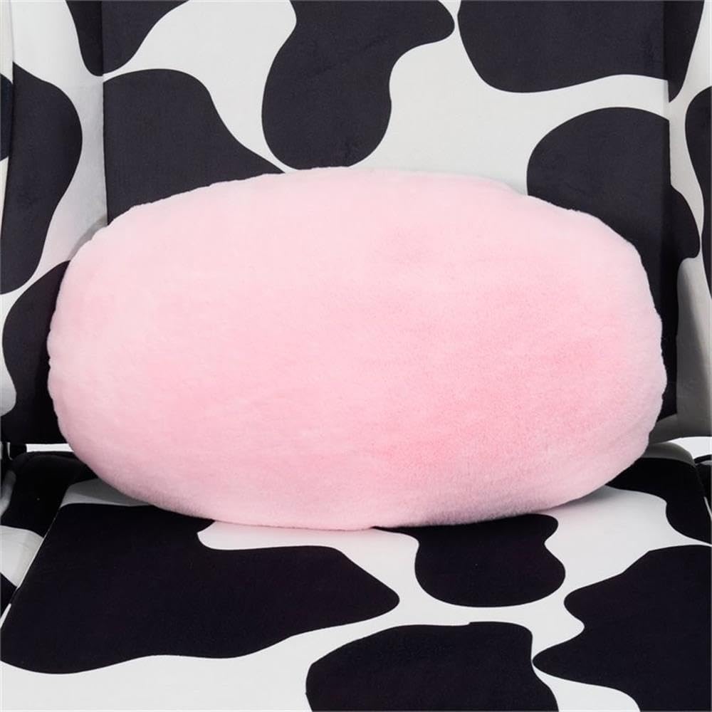 Pemberly Row Modern Gaming Chair, Cow Print Velvet-Like Fabric, Black/White, Adjustable Arms, 150° Recline, Memory Foam Seat, Lumbar Pillow, Durable Nylon Base, 250 lb Capacity, Home or Office Use