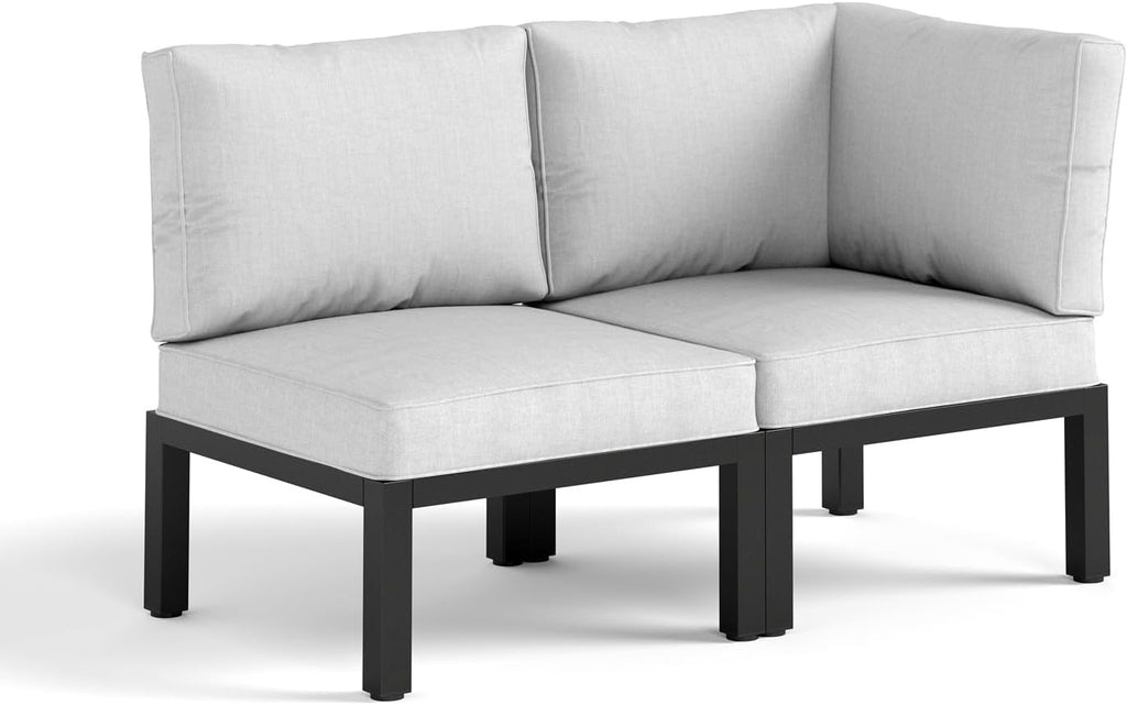 Sophia & William Outdoor Patio Furniture Set, Metal Sectional Sofa Set Patio Conversation Set with Cushions-2 x Single Sofa