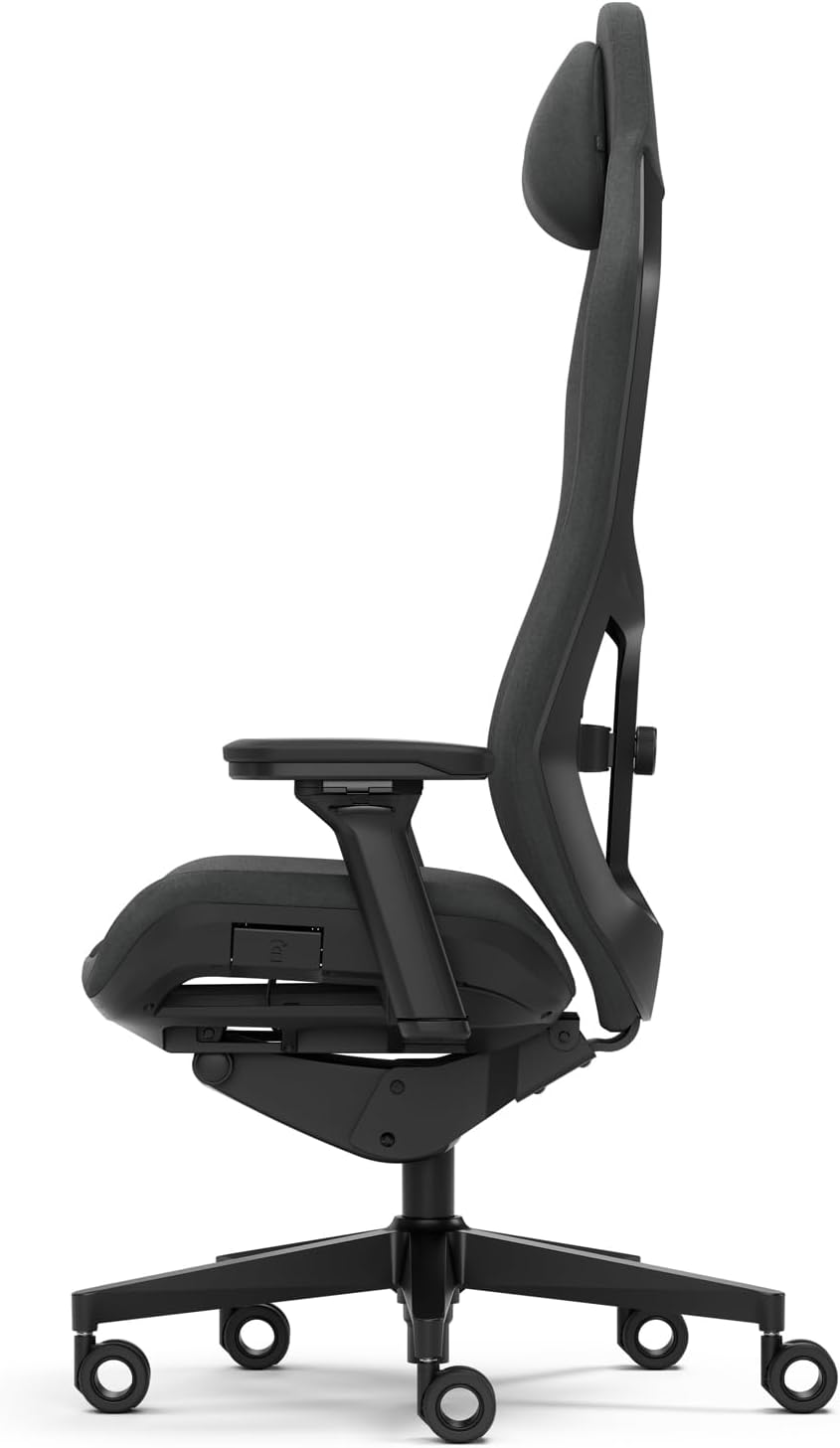 Fractal Design Refine Mesh Dark Gaming Chair - Ergonomic Office Desk Chair Functionality with 4D Adjustable Armrests, High-Back Support, Lumbar Cushion, and Breathable Mesh