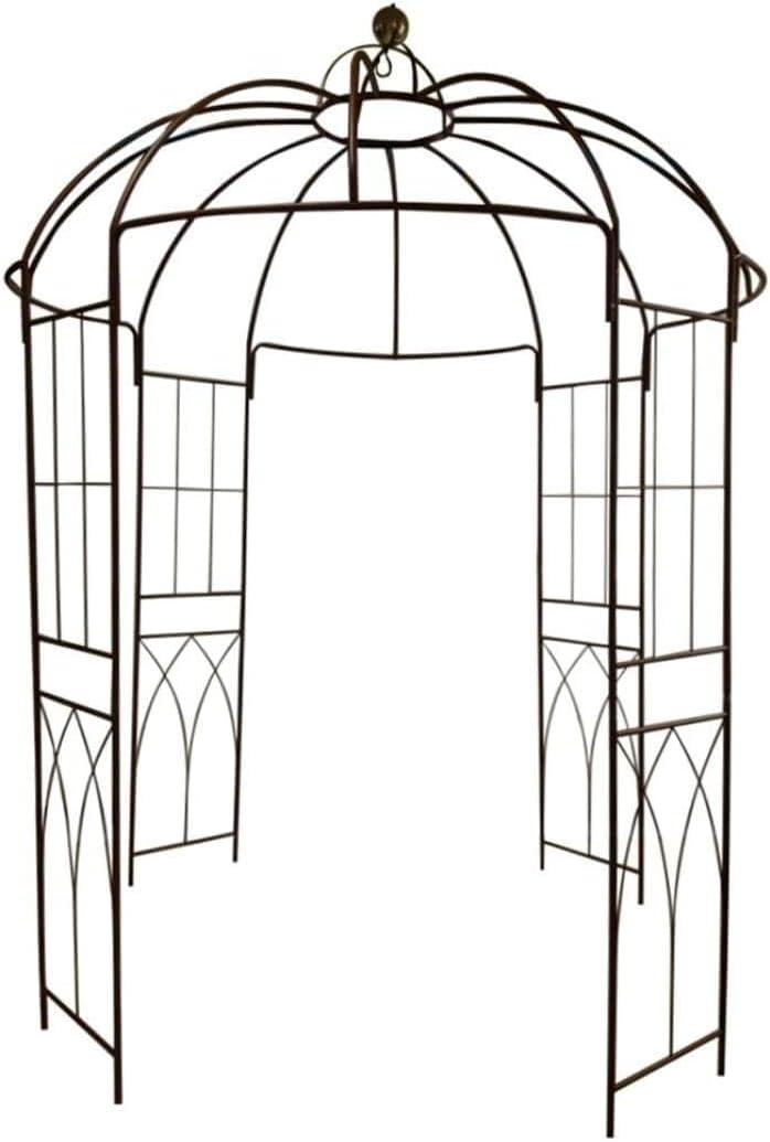 OUTOUR French Style Birdcage Shape Heavy Duty Gazebo,9'Highx 6'6' Wide,Pergola Pavilion Arch Arbor Arbour Plants Stand Rack for Wedding Outdoor Garden Lawn Backyard Patio,Climbing Vines,Roses