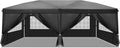 VINGLI 10x20 Pop Up Canopy with Sidewalls Carry Bag Easy Up Canopy Tent with Nettings, Screened in Gazebo for Camping Screen Gazebo (Black, 10x20 6 Walls)