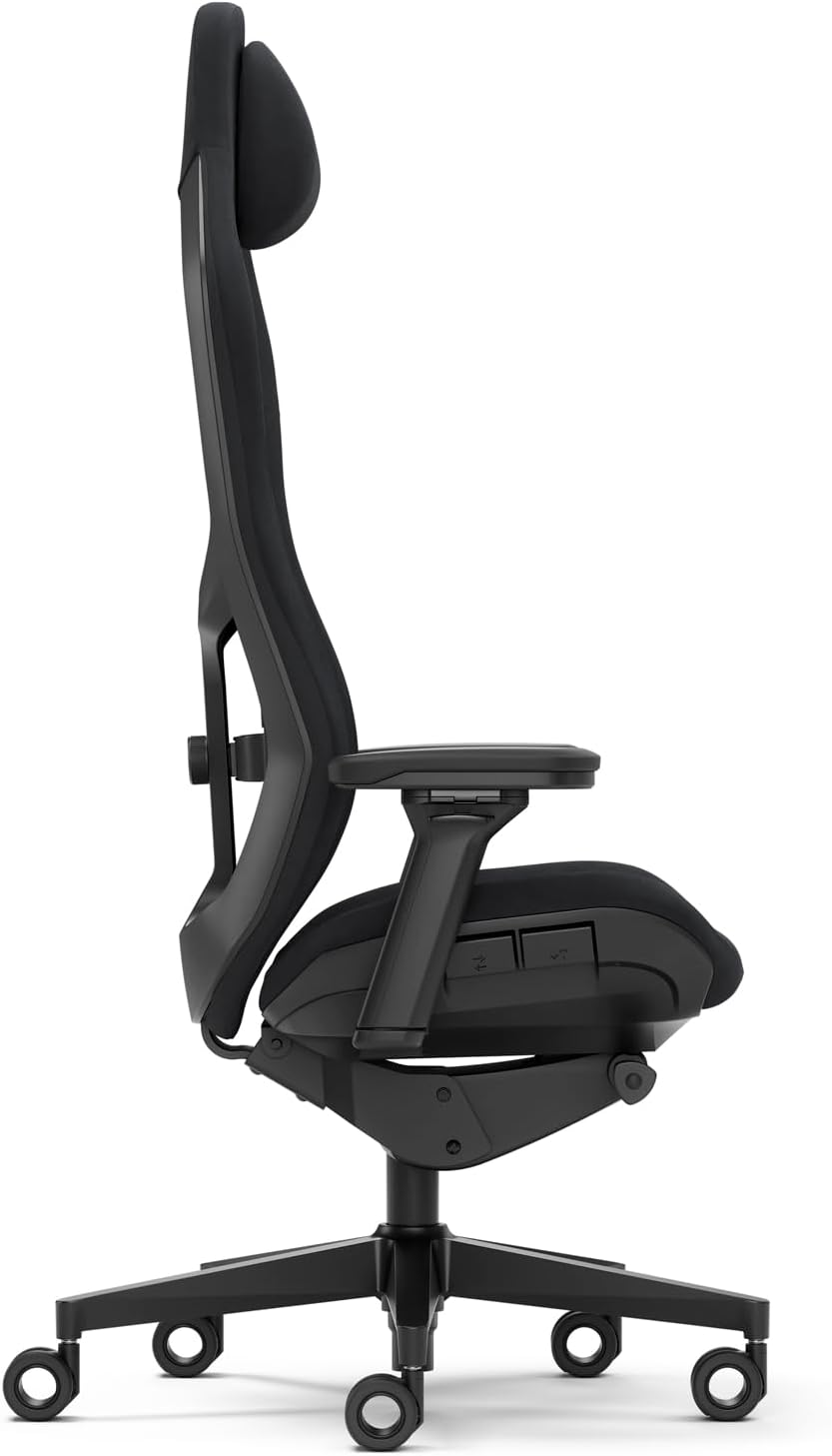 Fractal Design Refine Alcantara Dark Gaming Chair - Ergonomic Office Desk Chair Functionality with 4D Adjustable Armrests, High-Back Support, Lumbar Cushion, and Premium Fabric