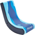 X Rocker Video Rocker Kids Gaming Chair - Foldable Floor Rocker for Kids and Juniors, Low Folding Rocking Seat, Gaming Console Chair - Lava Edition - Blue