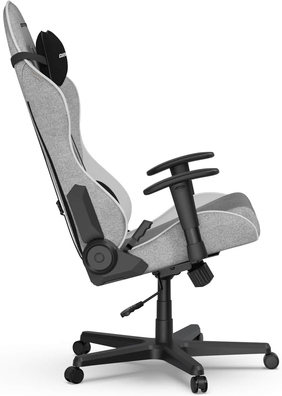 DXRacer Formula L Ergonomic Gaming Chair for Adults, Reclining Video Office Computer Gamer Chair with Lumbar Support and Headrest (Water-Resistant Fabric, Gray White)