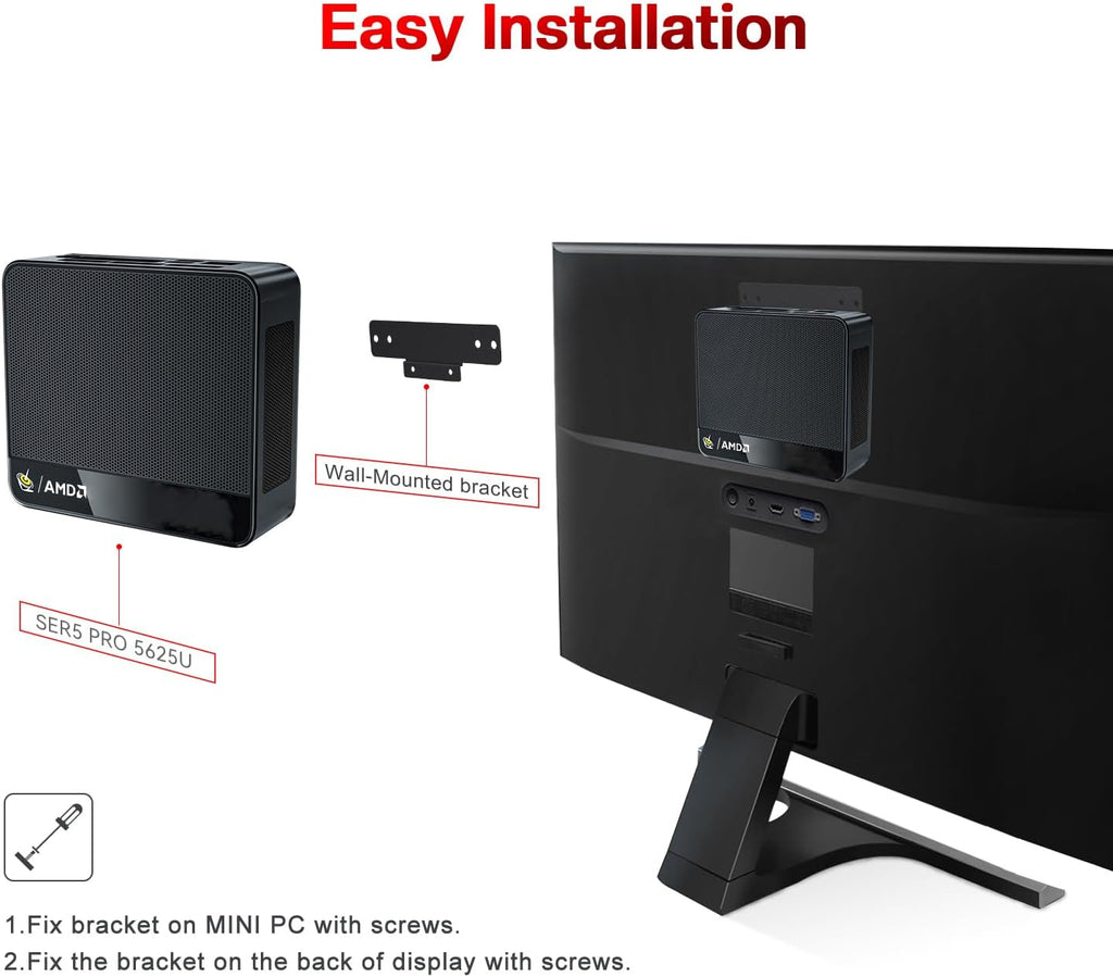 Beelink SER5 Pro Mini PC, AMD Ryzen 5 5625U(Up to 4.3GHz) 6C/12T, Mini Desktop Computer 16GB DDR4 RAM 500GB NVMe SSD, Small Gaming PC 4K@60Hz Output/BT5.2/WiFi 6 for Gaming/Office/Home