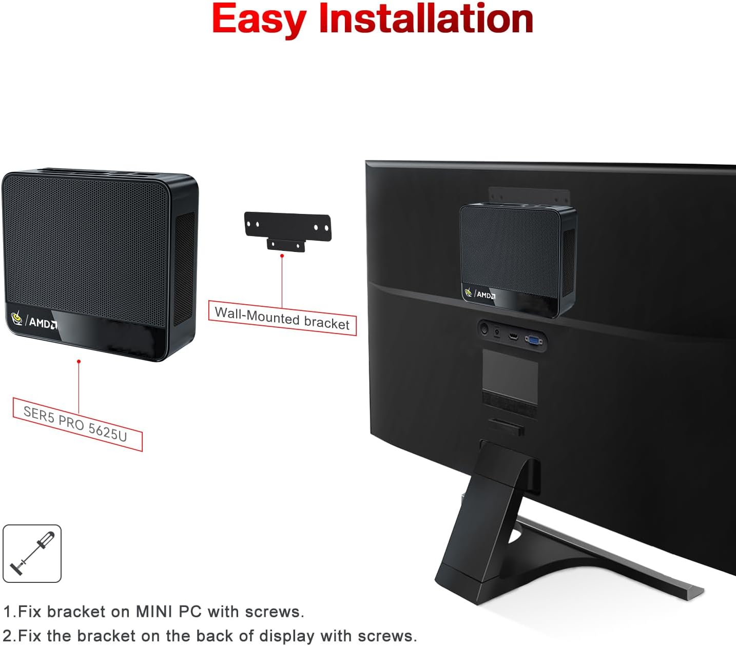 Beelink SER5 Pro Mini PC, AMD Ryzen 5 5625U(Up to 4.3GHz) 6C/12T, Mini Desktop Computer 16GB DDR4 RAM 500GB NVMe SSD, Small Gaming PC 4K@60Hz Output/BT5.2/WiFi 6 for Gaming/Office/Home