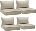 AAAAAcessories Outdoor Seat Cushions for Chairs, Fade-Resistant, Waterproof Patio Furniture Replacement Cushions, 23' x 23' x 5' + 23' x 13.5', Set of 4, Beige