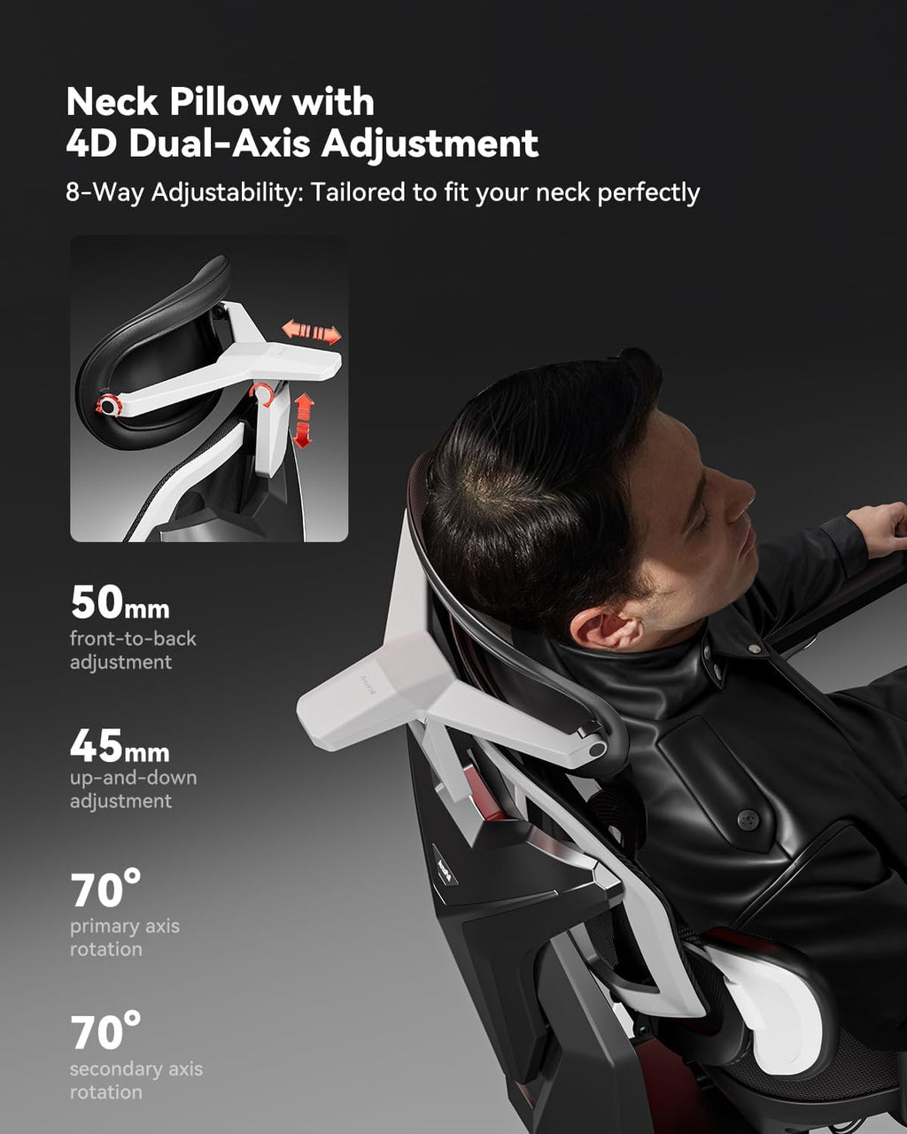 Autofull G7 Gaming Chair - 3-Zone Lumbar, 22-Point Adjustment, Breathable Mesh, Custom Backplate, 720° Armrests, BIFMA Certified Ergonomic, 140° Recline, IGR Certified, Niko Endorsed - Gift for Gamers