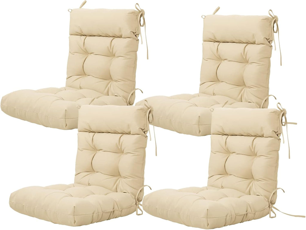 ARTPLAN Patio Chair Cushion,Tufted Adirondack Outdoor Chair Cushion,Wicker High Back Outdoor Seat Cushion,Set of 4,21'X21'X4' (4 Pack)