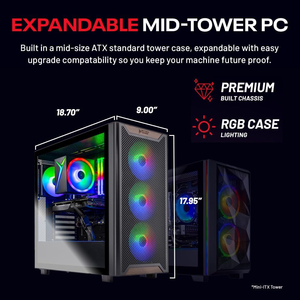 Skytech Gaming Chronos 3 Desktop PC, Ryzen 5 9600X 3.9 Ghz (5.4GHz), AMD RX 9070 16GB, 1TB Gen4 NVMe SSD, 16GB DDR5 RAM 6000, 850W Gold PSU, Wi-Fi, Win 11