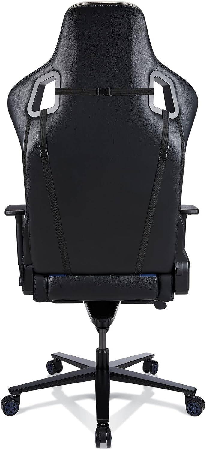 RS Gaming™ Davanti Vegan Leather High-Back Gaming Office Chair, Black/Blue, BIFMA Compliant