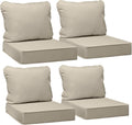 AAAAAcessories Outdoor Seat Cushions for Chairs, Fade-Resistant, Waterproof Patio Furniture Replacement Cushions, 22' x 24' x 5' + 22' x 19', Set of 4, Beige