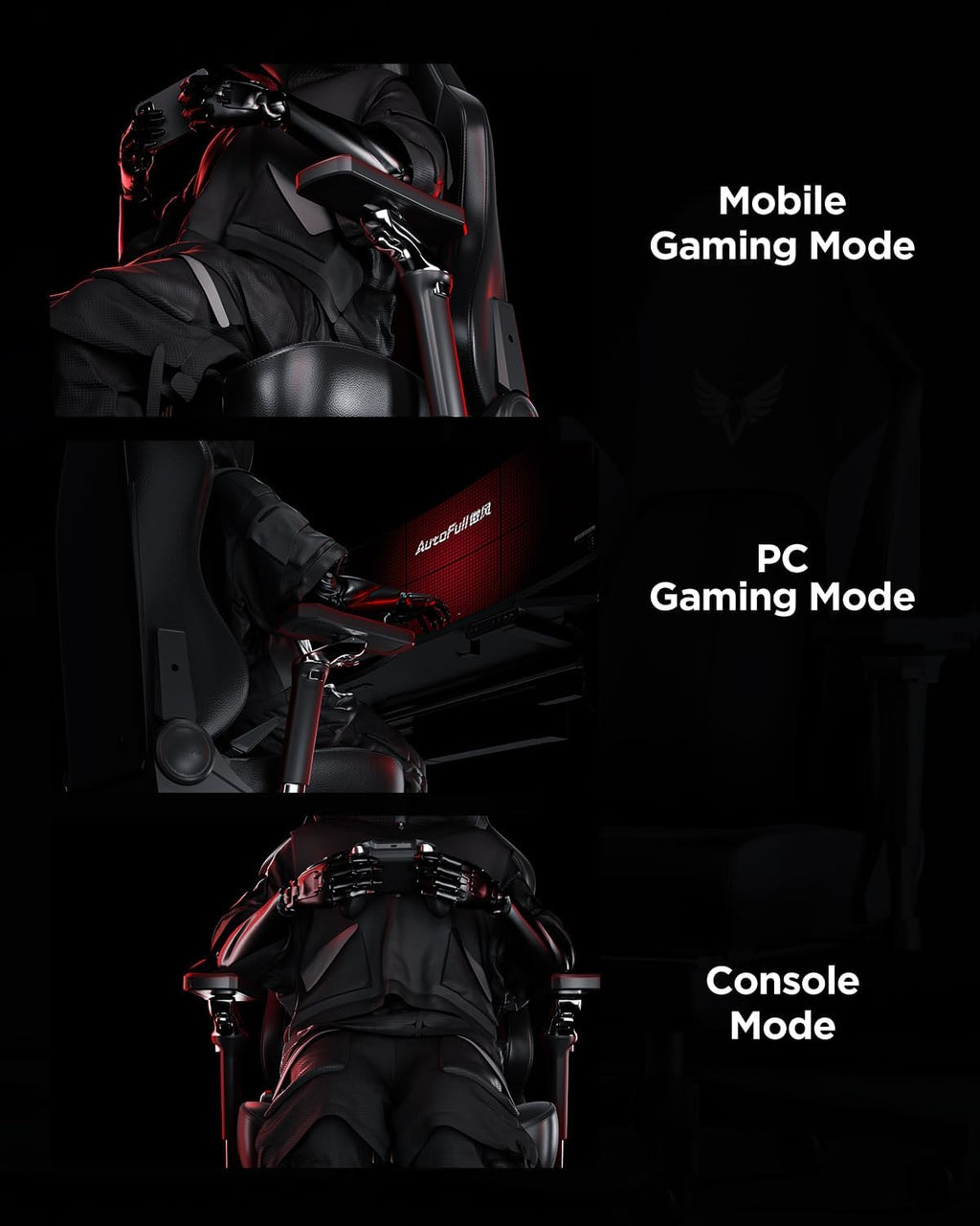 AutoFull M6 Gaming Chair, Ergonomic Office Chair with Ventilated Heating, AUTO Dynamic Tracking Lumbar Support, 6D Adjustable Armrests and Footrest (Black)