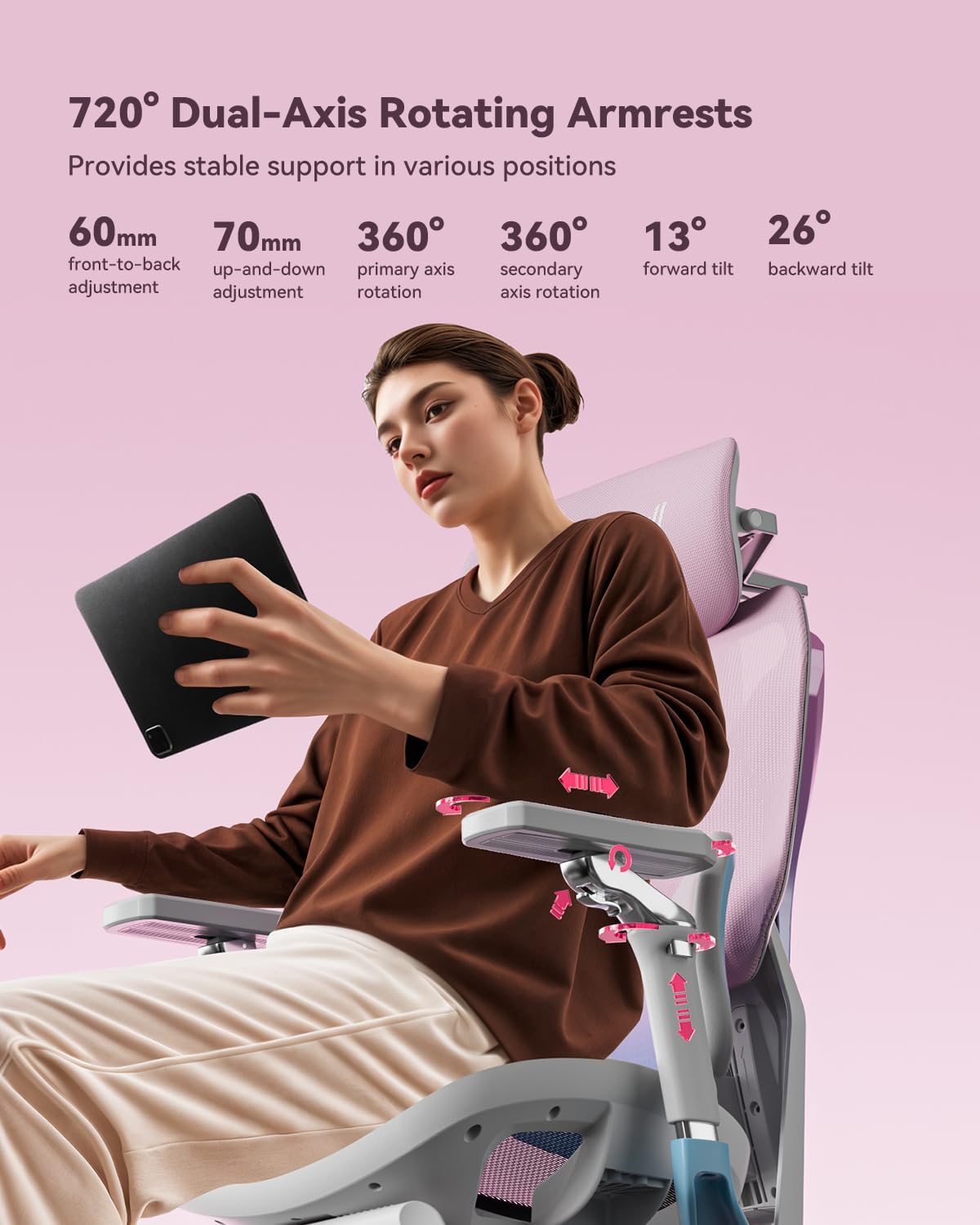 Autofull G7 Gaming Chair - 3-Zone Lumbar, 22-Point Adjustment, Breathable Mesh, Custom Backplate, 720° Armrests, BIFMA Certified Ergonomic, 140° Recline, IGR Certified, Niko Endorsed - Gift for Gamers