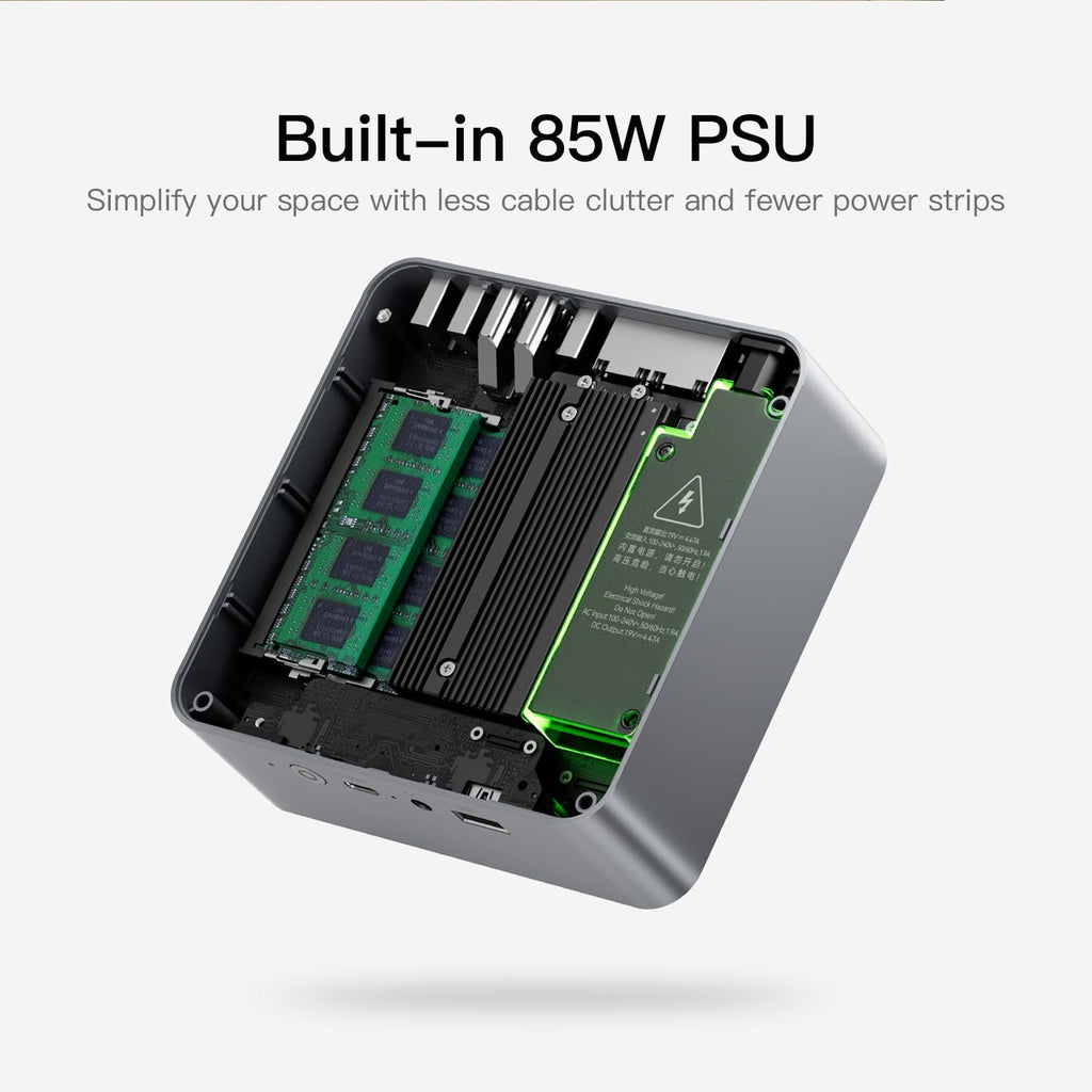 Beelink EQR5 Mini PC, AMD Ryzen 5 5625U(7nm, 6C/12T) up to 4.3GHz, Mini Computer 16GB DDR4 RAM 500GB PCIe3.0x4 SSD, Micro PC 4K@60Hz Dual HDMI Display/WiFi6/BT5.2/Office/Home/HTPC/W-11 Pro