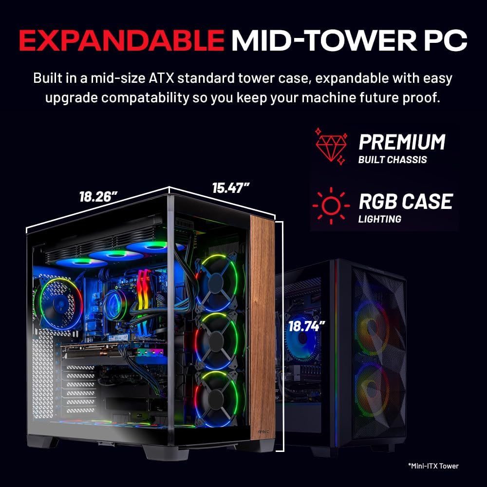 Skytech Gaming Prism 4 Desktop PC, Ryzen 9 9950X3D 4.3 GHz (5.7GHz), NVIDIA RTX 5090 32GB, X870 Board, 2TB Gen4 NVMe SSD, 64GB DDR5 RAM 6000 RGB, 1200W Gold ATX 3 PSU, 360mm ARGB AIO, Wi-Fi, Win 11