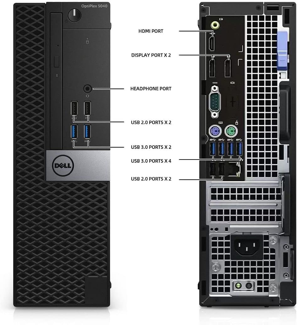 Dell OptiPlex 5040 SFF Desktop Computer PC Bundle Setup with New 23.8' FHD Monitor, Inter Core i5-6600 3.3GHz, 8GB RAM, 256GB SSD, Keyboard & Mouse, Wi-Fi, Bluetooth, Windows 11 Pro (Renewed)