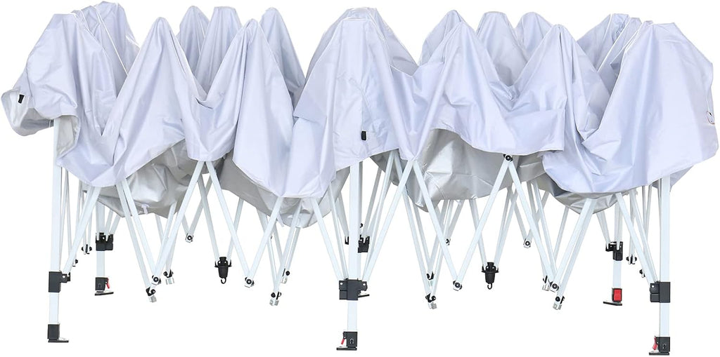 VINGLI 10x20 Pop Up Canopy with Sidewalls Carry Bag Easy Up Canopy Tent with Nettings, Screened in Gazebo for Camping Screened Canopy (White, 10x20)
