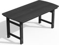 Ciokea HDPE Outdoor Dining Table with Umbrella Hole,66' Rectangle Patio Table for 6,All-Weather Outdoor Patio Furniture Set for Garden Backyard,Black