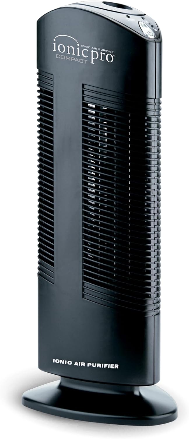 Ionic Pro Compact (CA200) Air Purifier Tower, Never Replace Filters, Quiet Negative Ion Technology, Cleans Rooms Up to 300 sq. ft